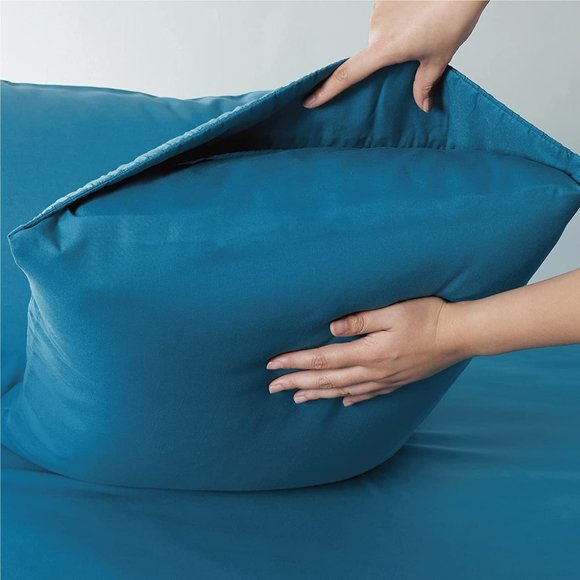 4 PCS Sheets Set - Soft Bed Sheets , Cooling Microfiber TEAL - Picture 3 of 7